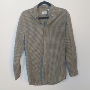 L.L. Bean Men's Green Plaid Button Down Shirt Medium